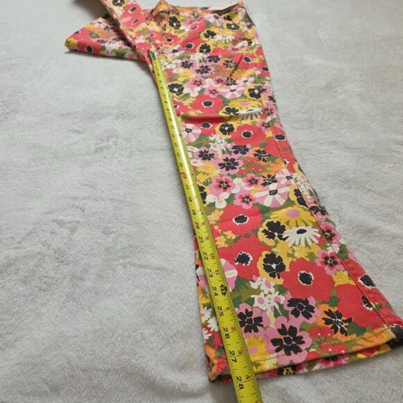 31 Mother x Anthropologie Mid-rise Smokin double flood Flowers Al Fresco jeans - Picture 7 of 11